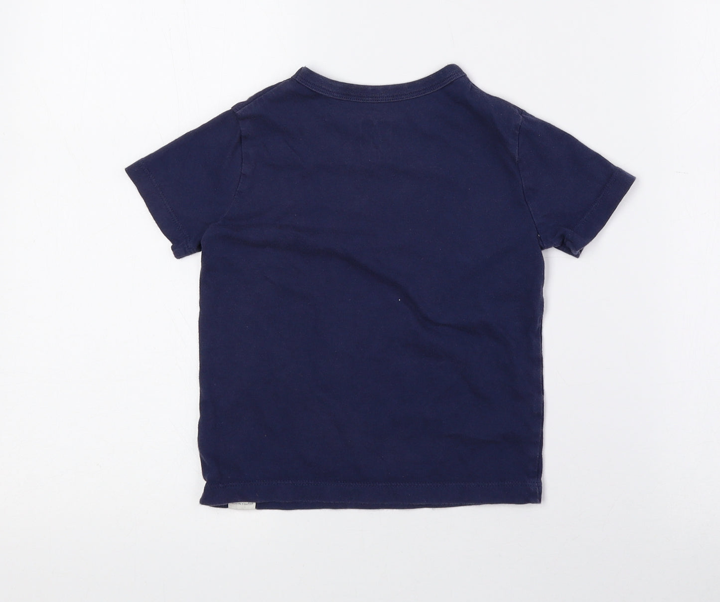 Gap Boys Blue 100% Cotton Pullover T-Shirt Size 2 Years Round Neck Pullover - Fork Lift