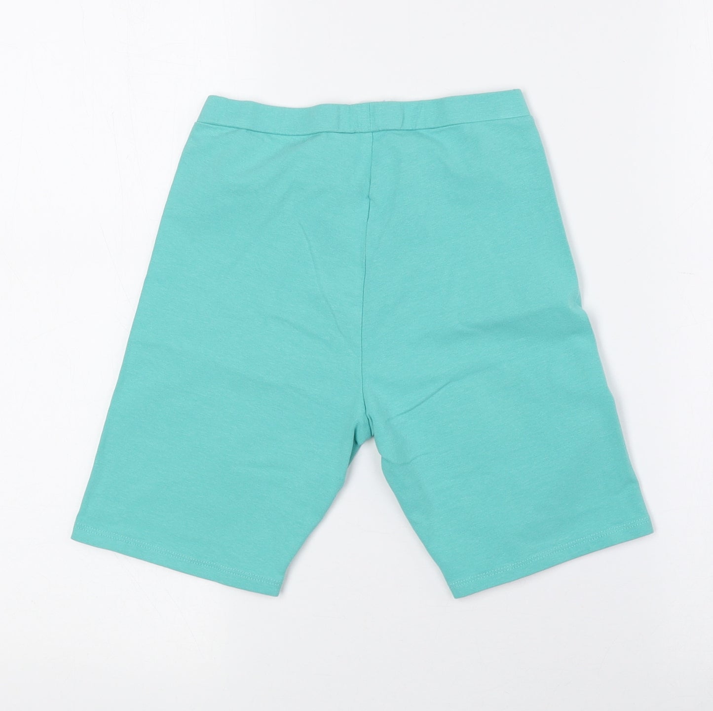 Primark Womens Green Cotton Biker Shorts Size 6 L5 in Regular Pull On