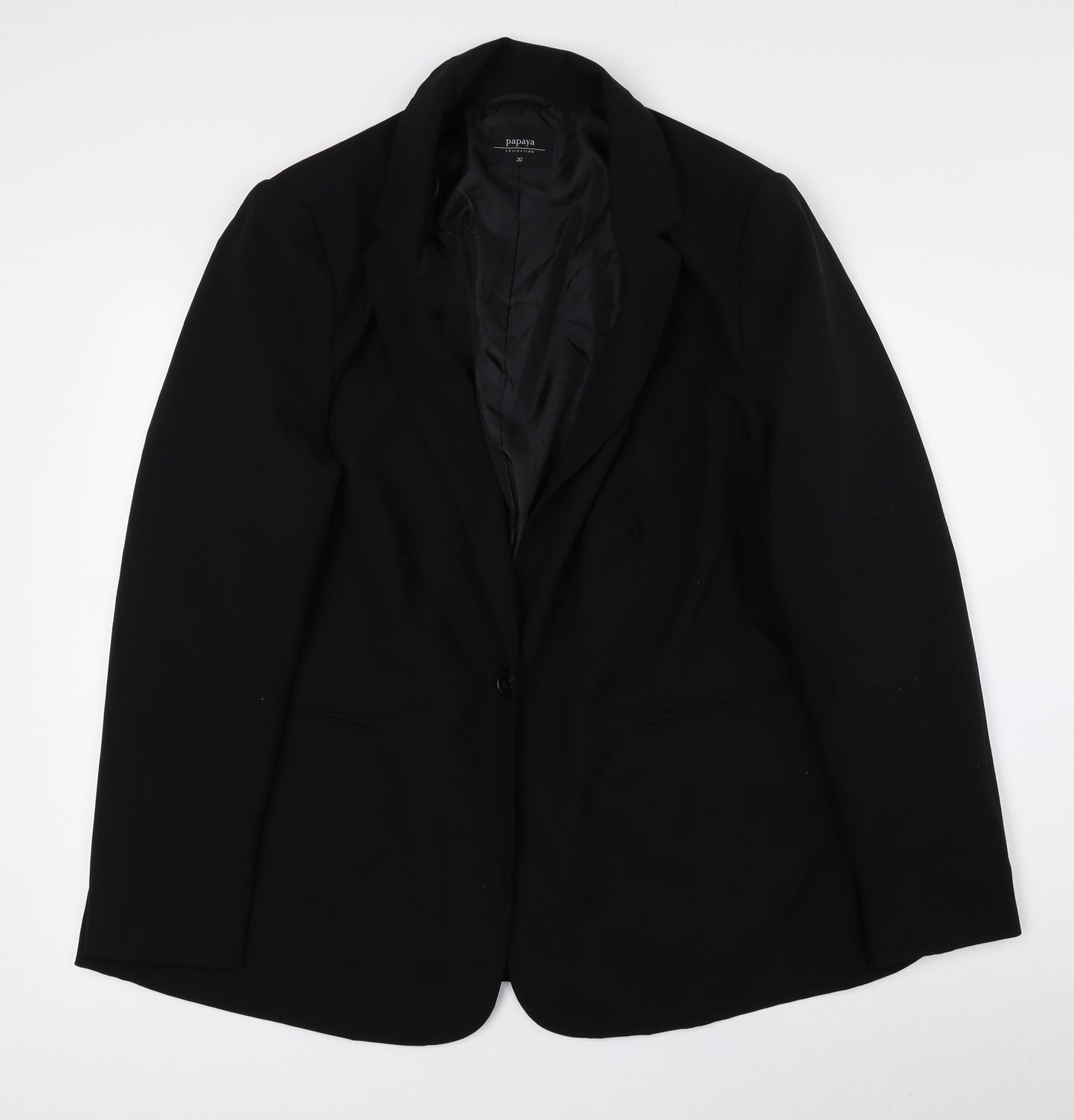 Papaya Womens Black Jacket Blazer Size 20 Button