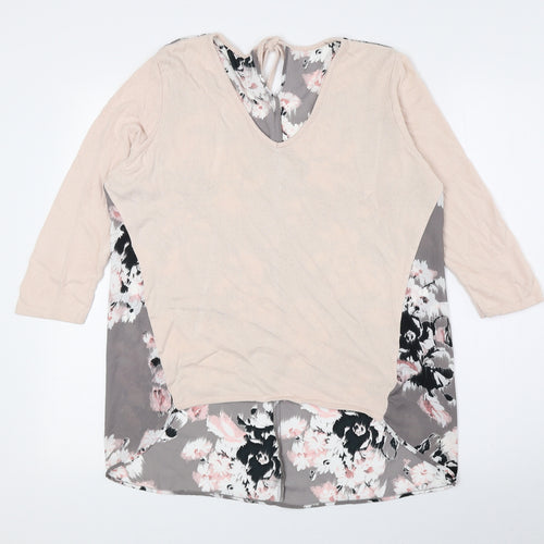 George Womens Multicoloured Floral Viscose Basic Blouse Size 12 V-Neck