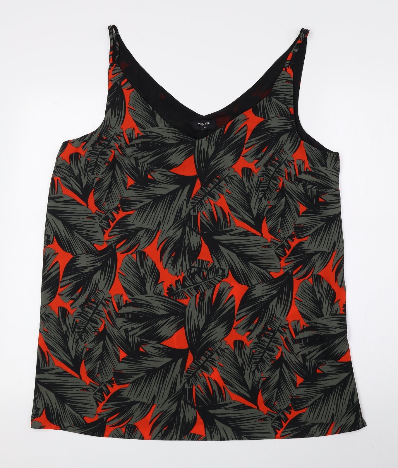 Matalan Womens Multicoloured Floral Polyester Basic Tank Size 16 V-Neck