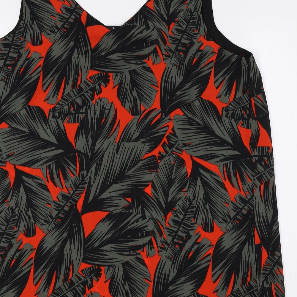 Matalan Womens Multicoloured Floral Polyester Basic Tank Size 16 V-Neck
