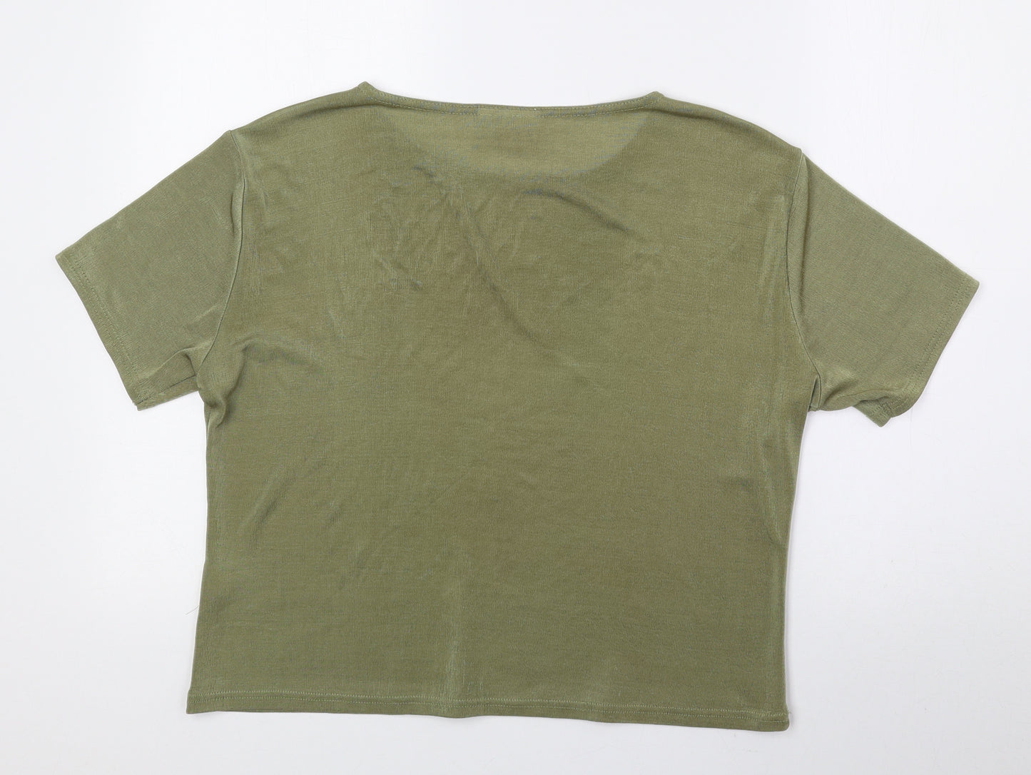 Classics Womens Green Polyester Basic Blouse Size 18 Round Neck