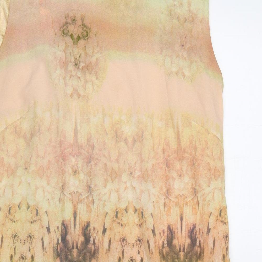 Solo Womens Multicoloured Floral Polyester Tank Dress Size 12 Round Neck Pullover