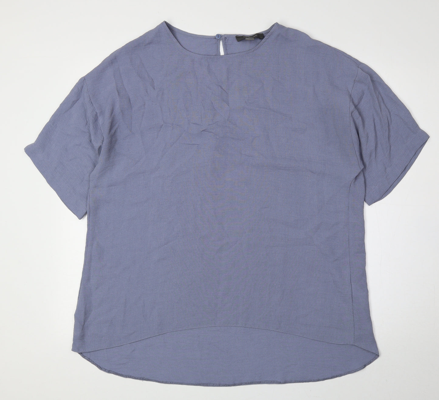 Primark Womens Blue Polyester Basic Blouse Size 16 Round Neck