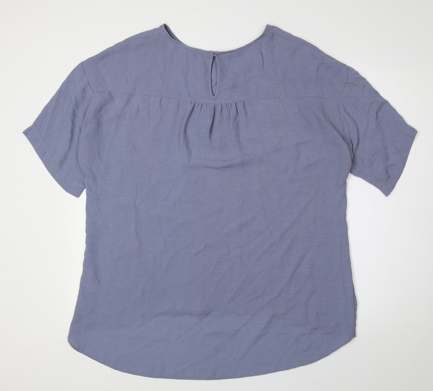 Primark Womens Blue Polyester Basic Blouse Size 16 Round Neck