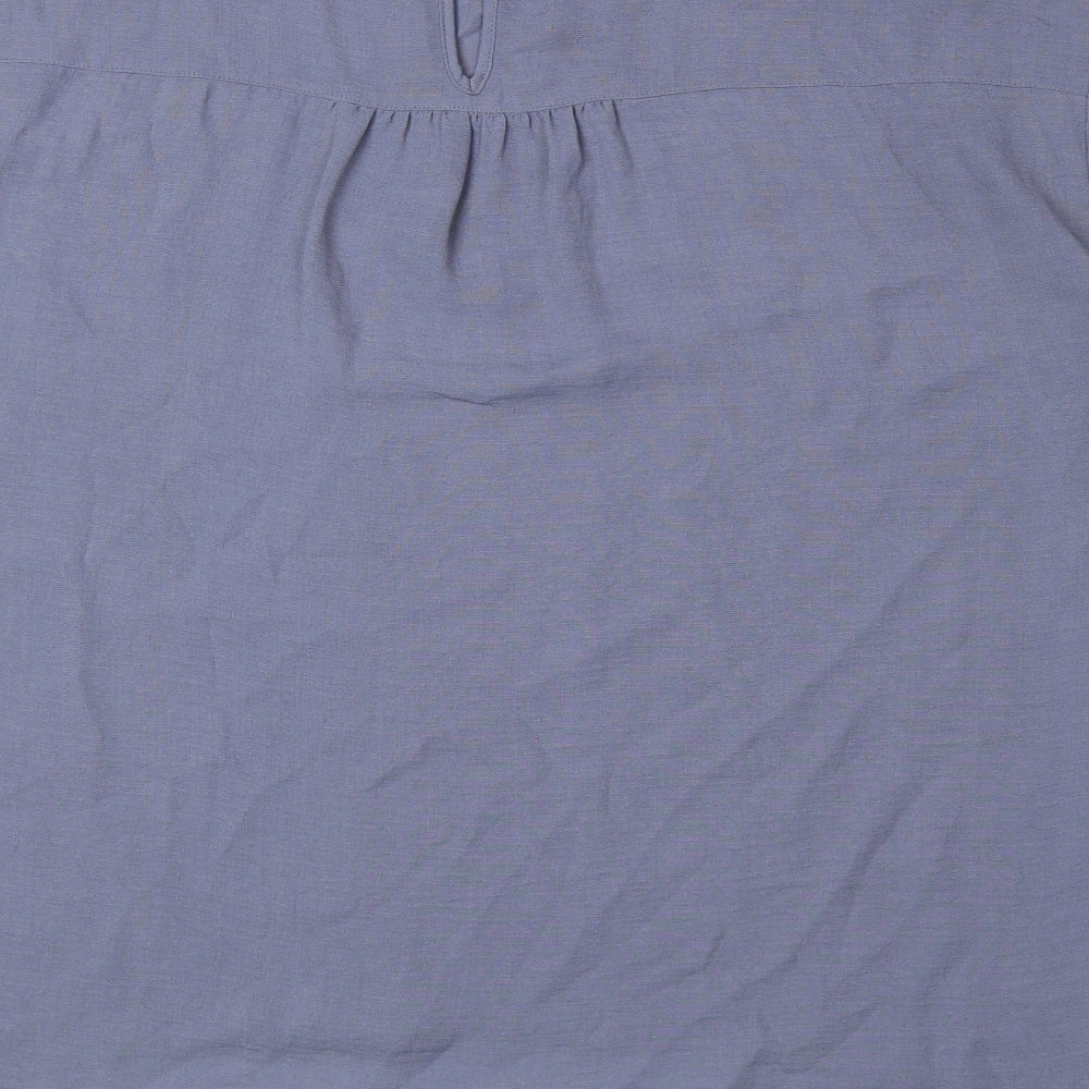 Primark Womens Blue Polyester Basic Blouse Size 16 Round Neck