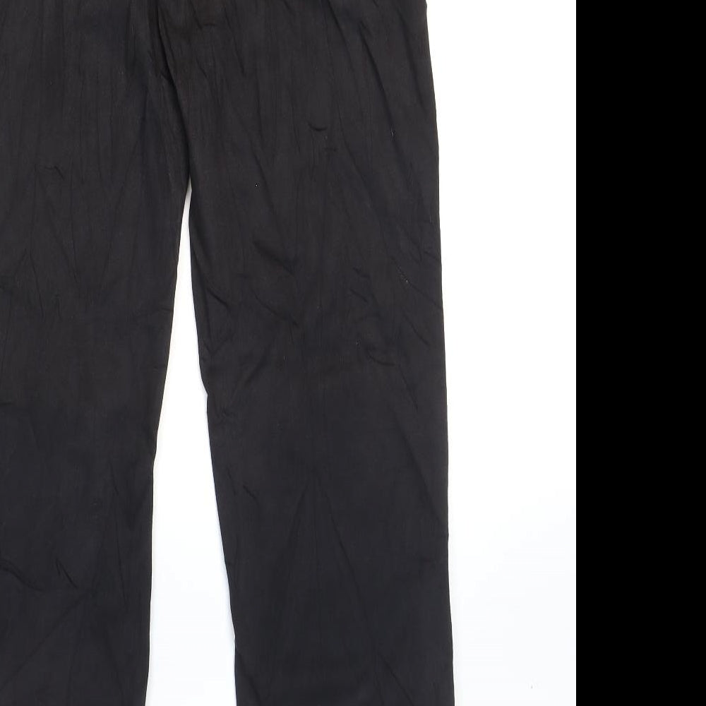Marks and Spencer Womens Black Cotton Straight Jeans Size 14 L28 in Regular Zip