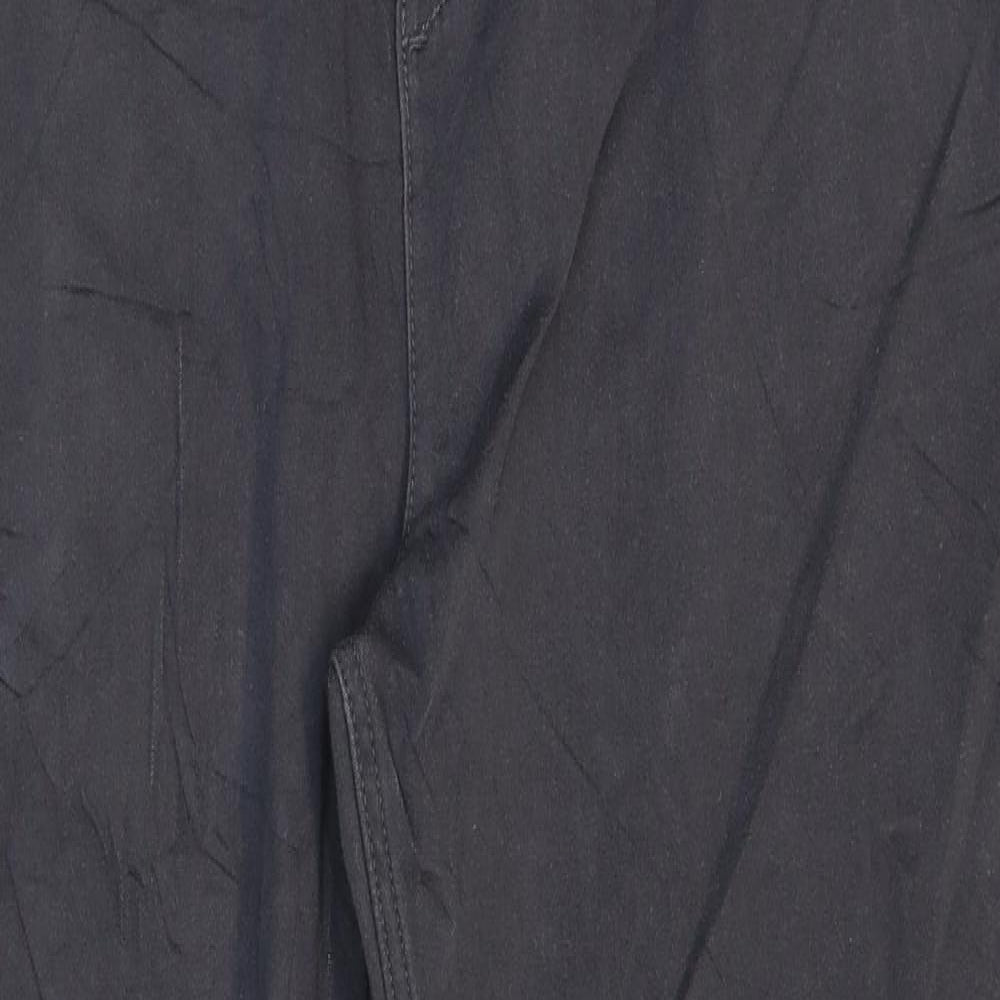 Marks and Spencer Womens Black Cotton Straight Jeans Size 24 L32 in Regular Zip