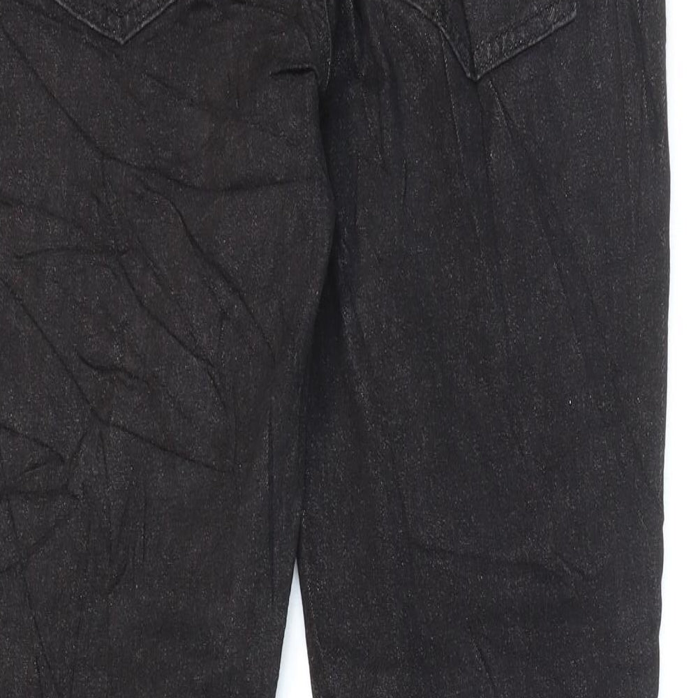 Marks and Spencer Womens Black Cotton Bootcut Jeans Size 12 L29 in Regular Zip - Short leg.