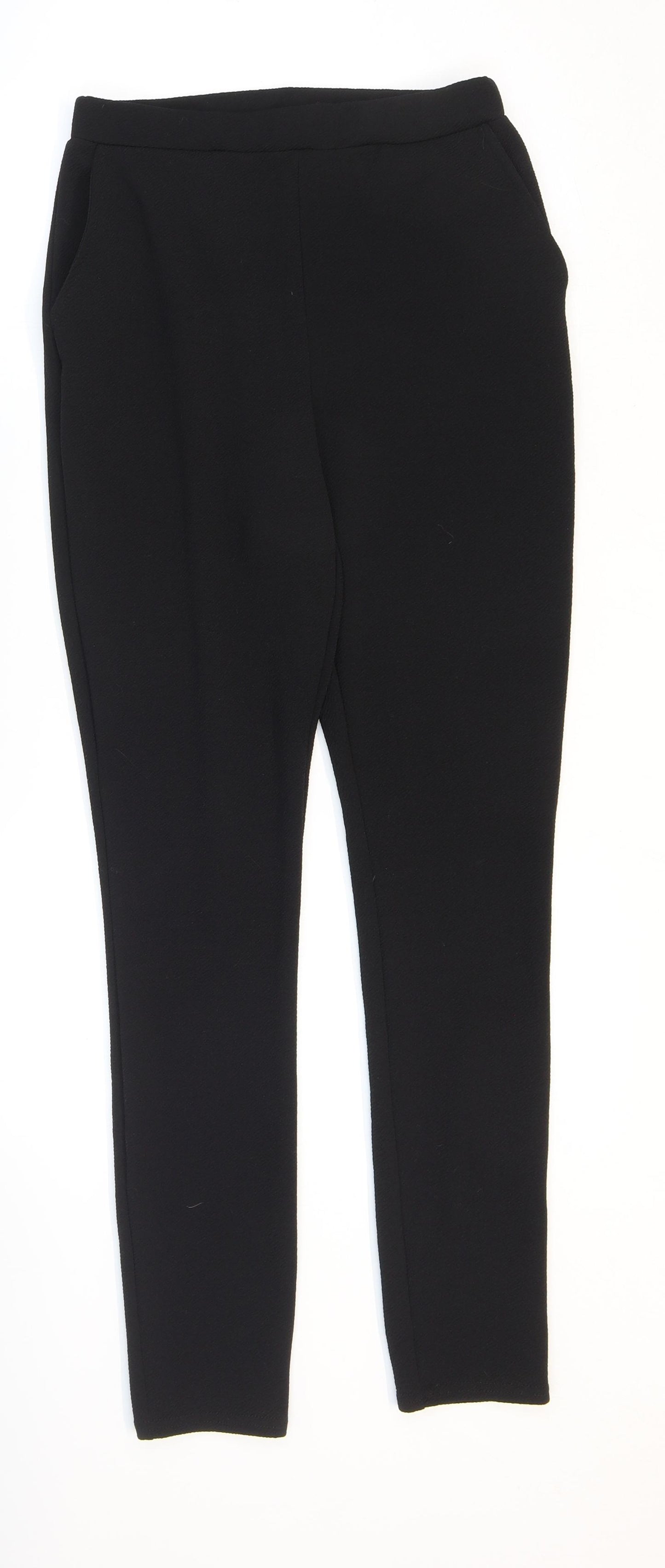 Boohoo Womens Black Polyester Carrot Leggings Size 8 L29 in