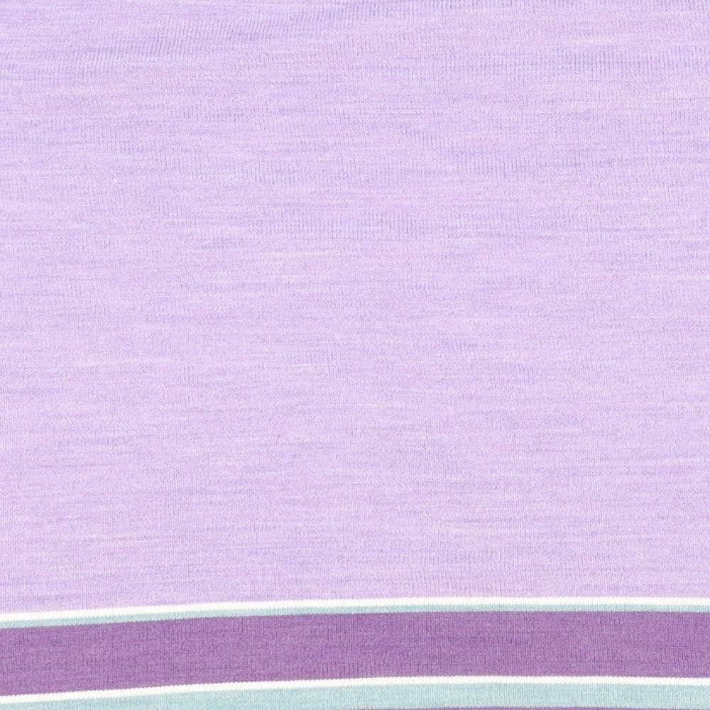 Marks and Spencer Womens Purple Round Neck Striped Acrylic Pullover Jumper Size 22
