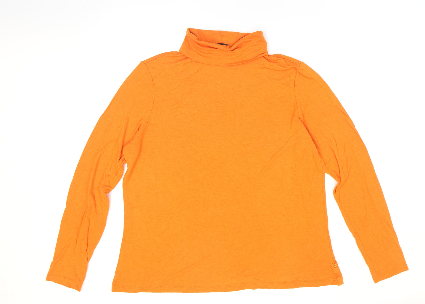 Gok Wan Womens Orange Viscose Basic Polo Size 16 Roll Neck