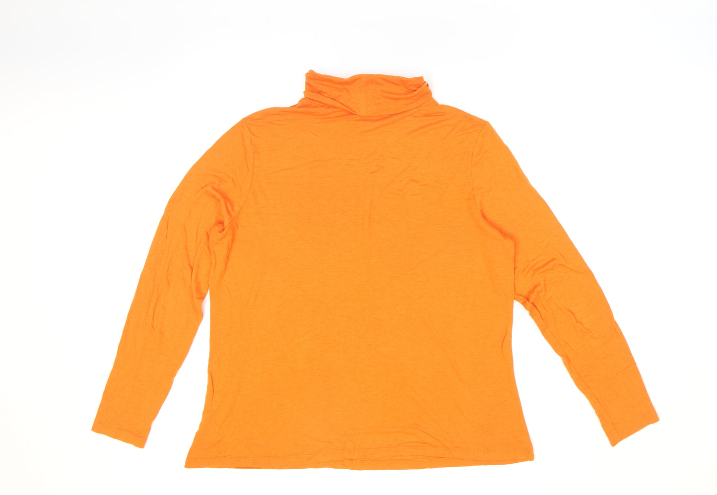 Gok Wan Womens Orange Viscose Basic Polo Size 16 Roll Neck