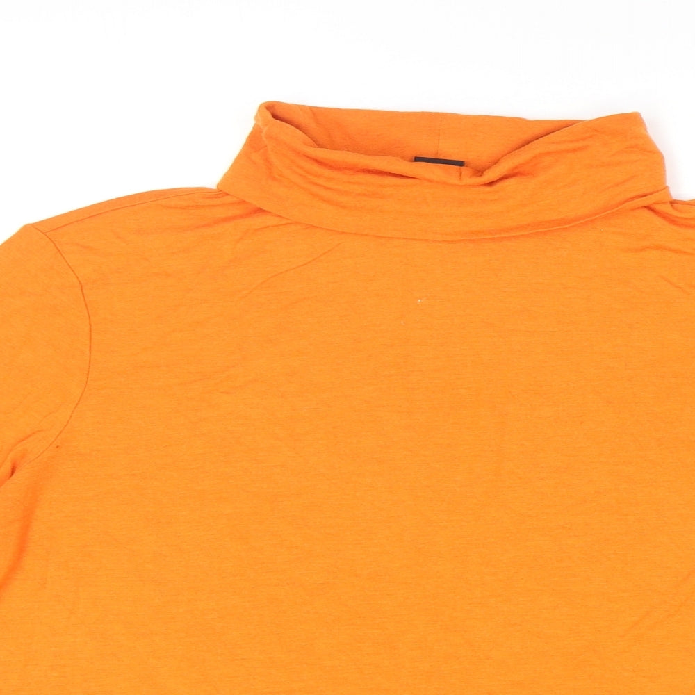 Gok Wan Womens Orange Viscose Basic Polo Size 16 Roll Neck