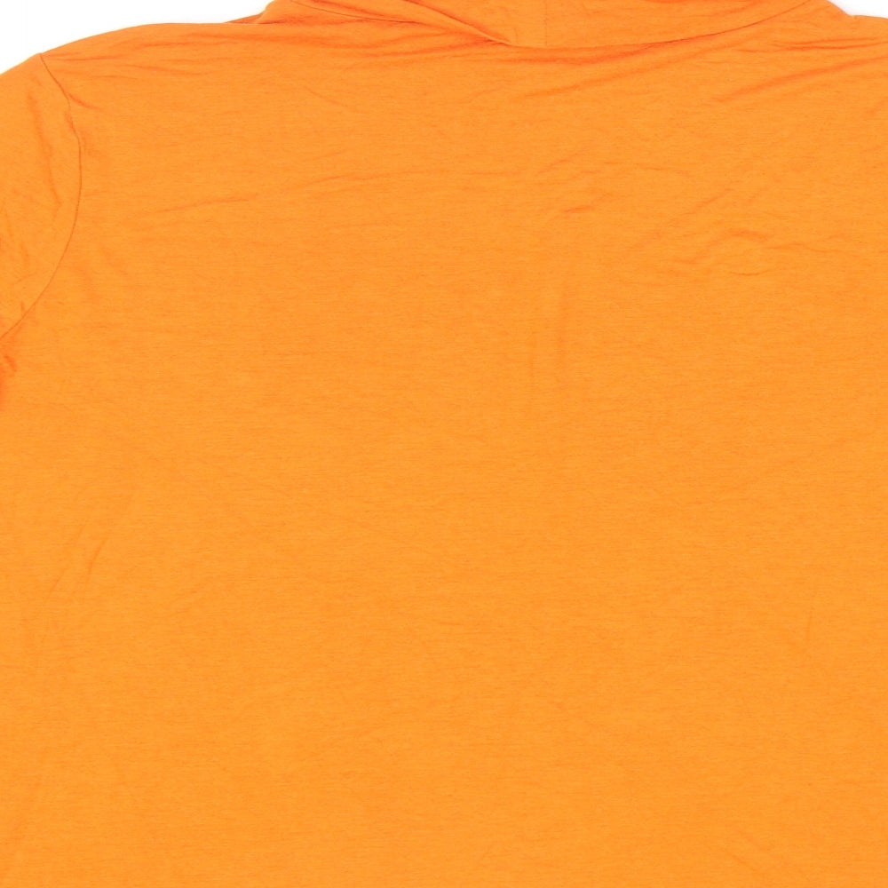 Gok Wan Womens Orange Viscose Basic Polo Size 16 Roll Neck