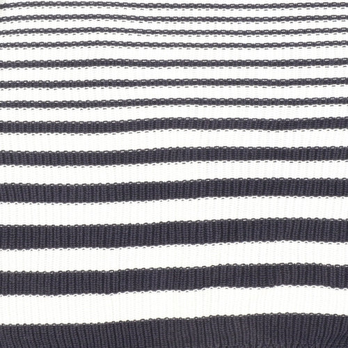 Marks and Spencer Womens Blue Boat Neck Striped 100% Cotton Pullover Jumper Size M - Nautical.