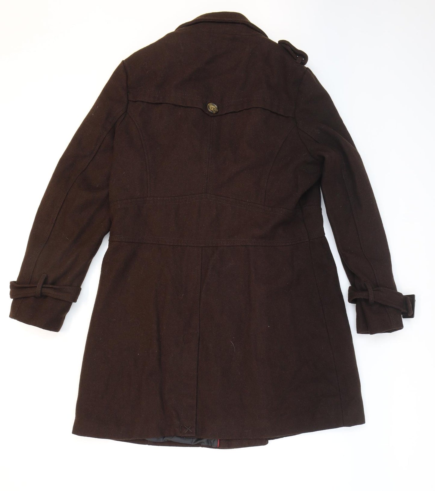 ESMARA Womens Brown Trench Coat Coat Size 18 Button - Double-breasted