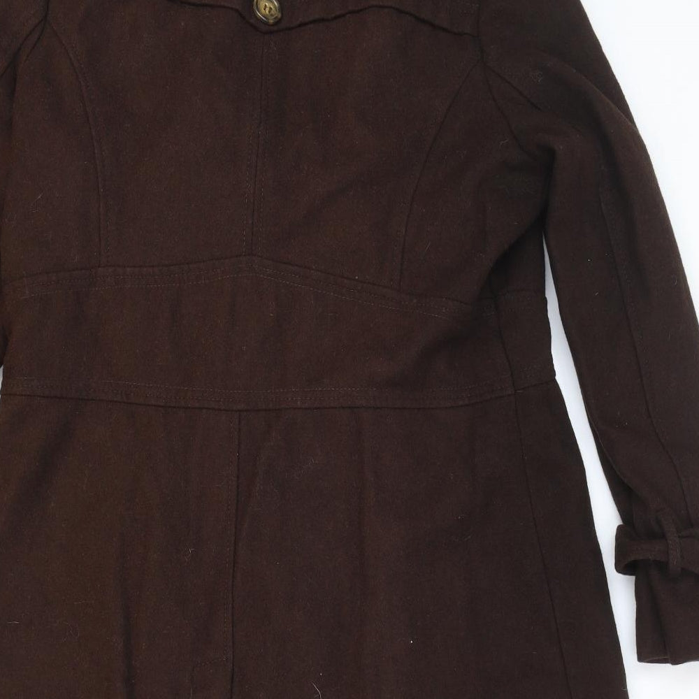 ESMARA Womens Brown Trench Coat Coat Size 18 Button - Double-breasted