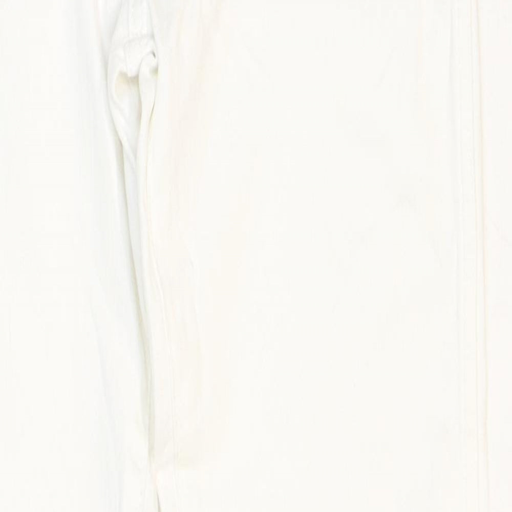 Marks and Spencer Girls White Cotton Skinny Jeans Size 12-13 Years L27 in Regular Zip