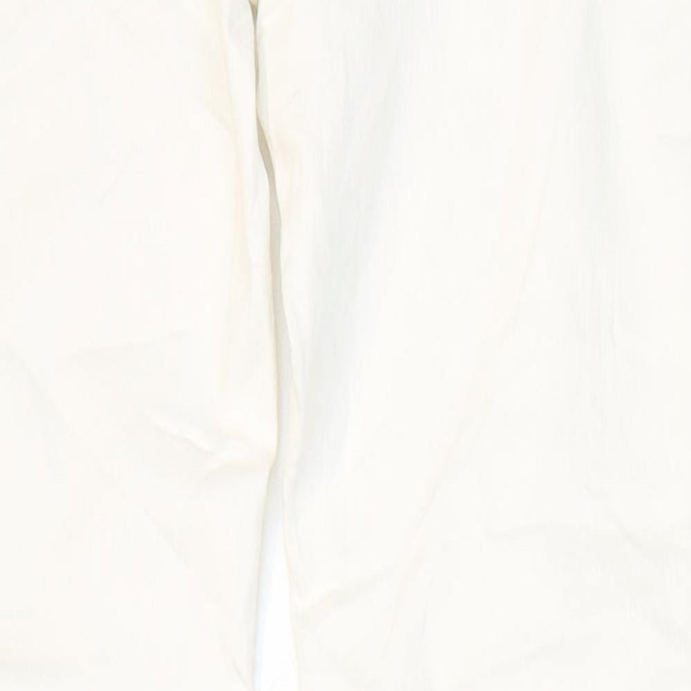 Marks and Spencer Girls White Cotton Skinny Jeans Size 12-13 Years L27 in Regular Zip