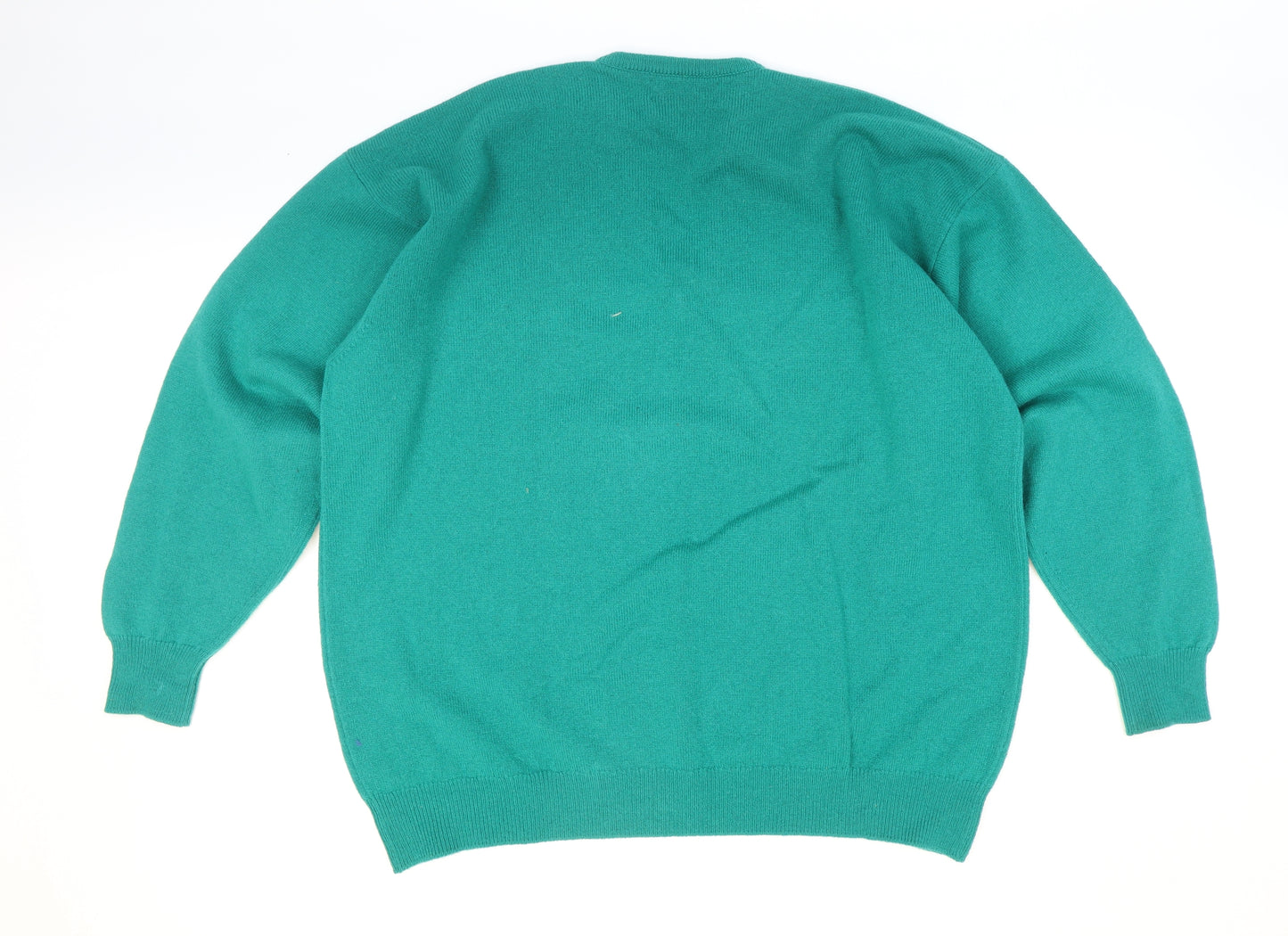Pringle Mens Green V-Neck Wool Pullover Jumper Size Big 2X