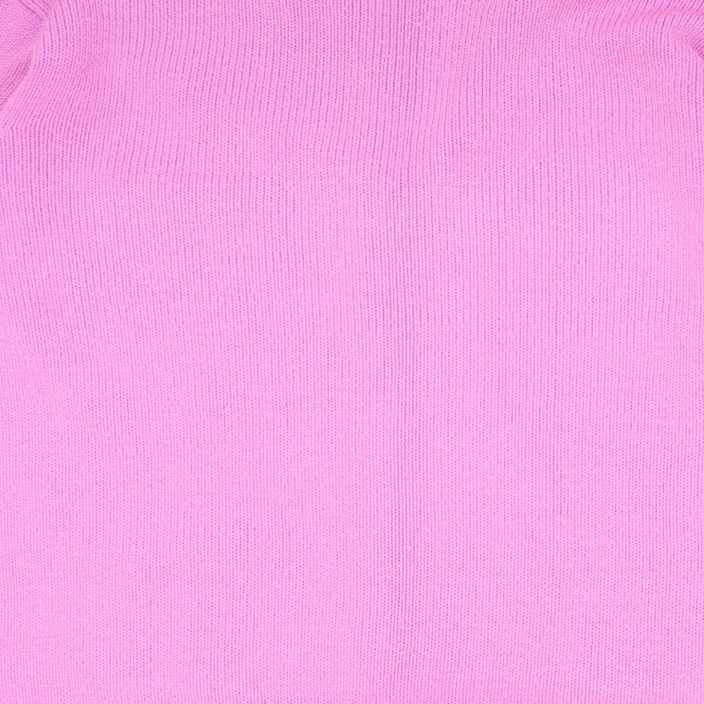 Casual Comfort Womens Pink V-Neck Acrylic Cardigan Jumper Size 16 - Collared