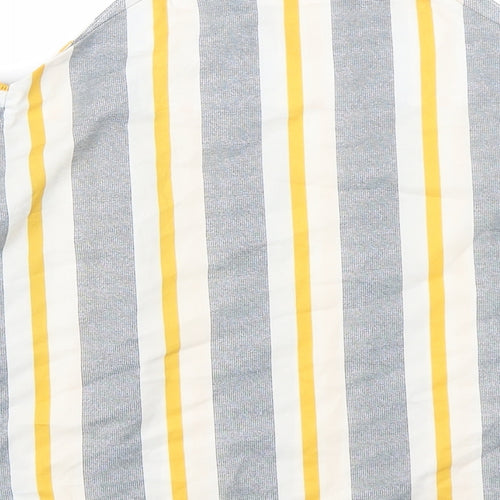 Select Womens Yellow Striped Polyester Basic Blouse Size 6 Square Neck - Cold shoulder