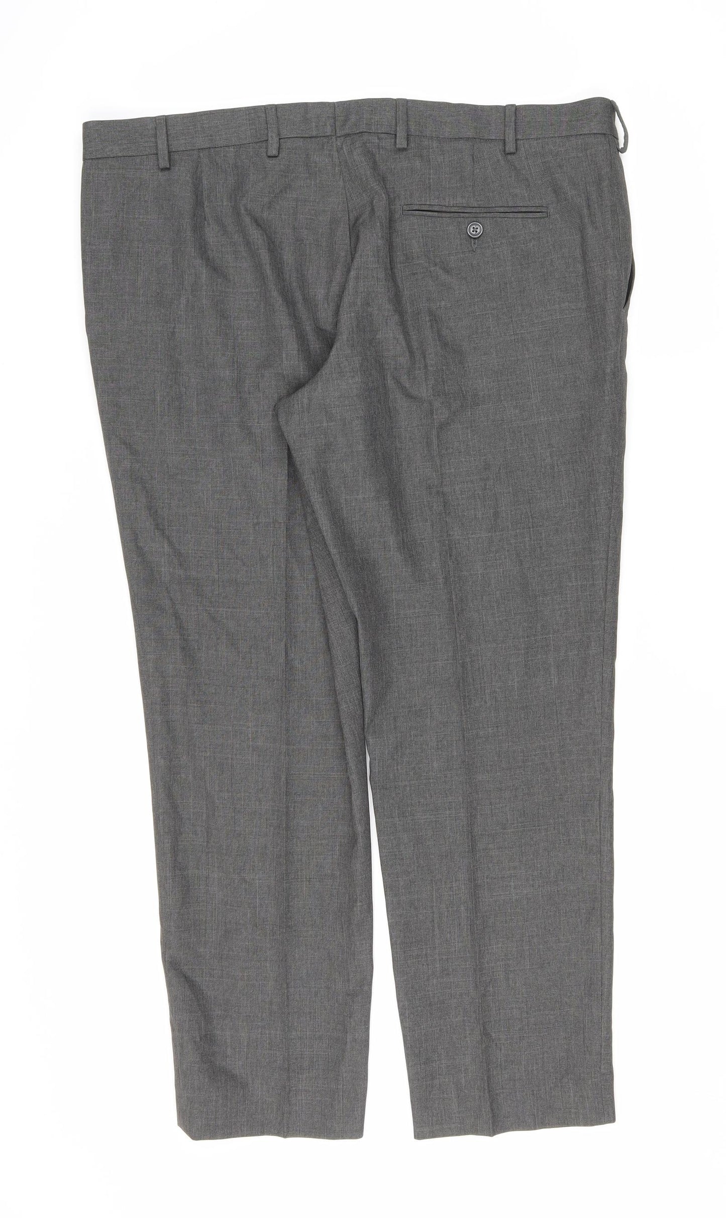 Marks and Spencer Mens Grey Polyester Trousers Size 40 in L28 in Regular Zip
