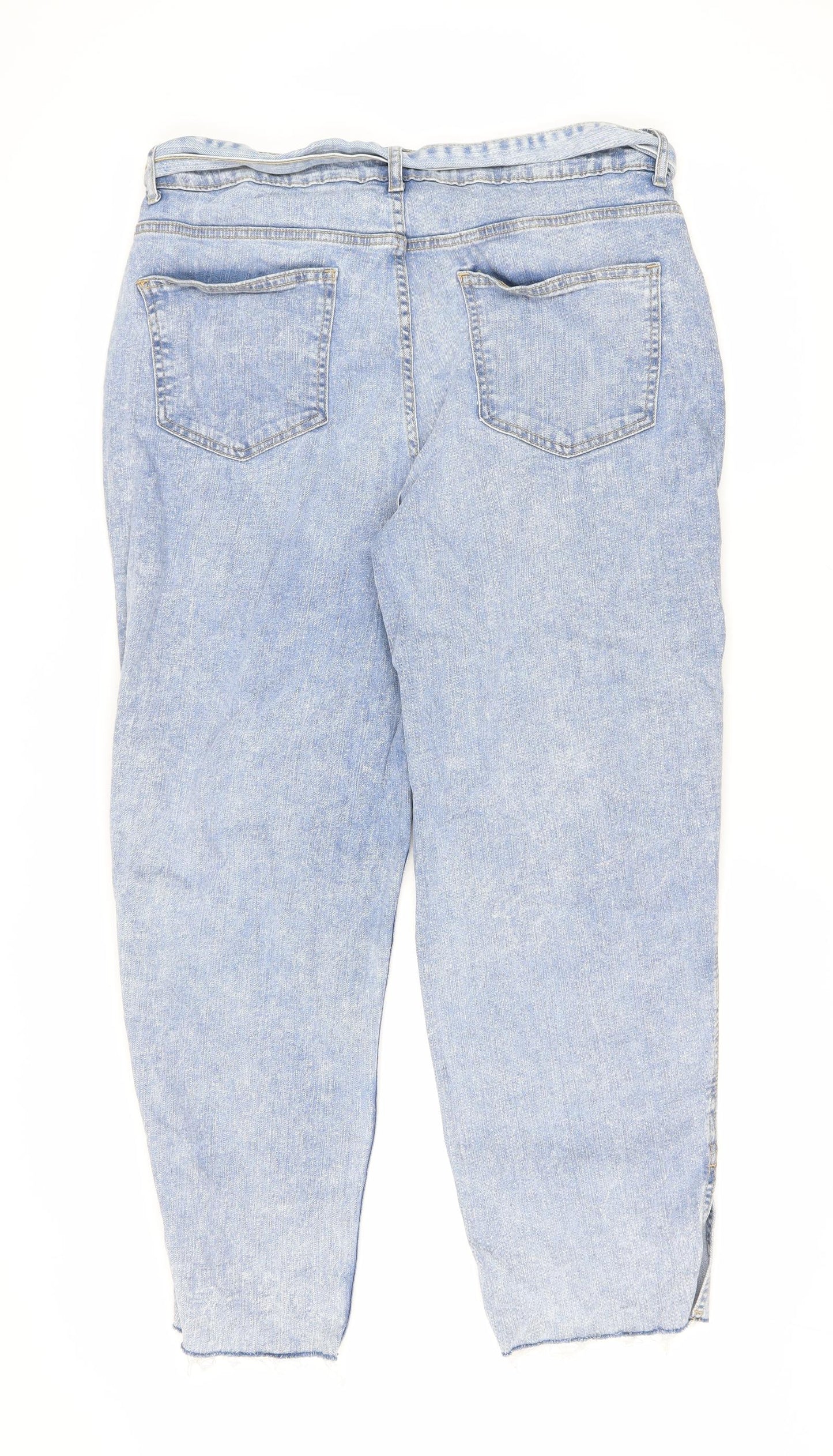 George Womens Blue Cotton Tapered Jeans Size 16 L26 in Regular Zip