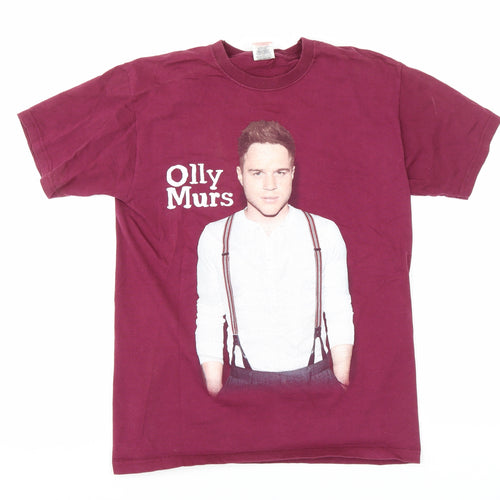 Fruit of the Loom Womens Purple Cotton Basic T-Shirt Size S Round Neck - Olly Murs 2013 Tour