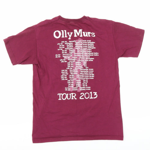 Fruit of the Loom Womens Purple Cotton Basic T-Shirt Size S Round Neck - Olly Murs 2013 Tour
