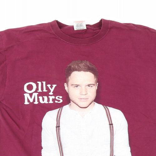 Fruit of the Loom Womens Purple Cotton Basic T-Shirt Size S Round Neck - Olly Murs 2013 Tour