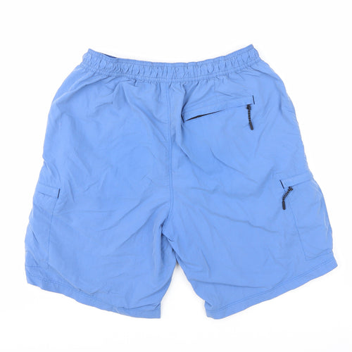 NEXT Mens Blue Polyester Sweat Shorts Size M L8 in Regular Drawstring - Swim Shorts