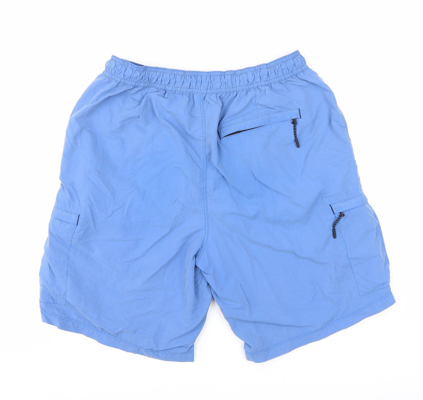NEXT Mens Blue Polyester Sweat Shorts Size M L8 in Regular Drawstring - Swim Shorts