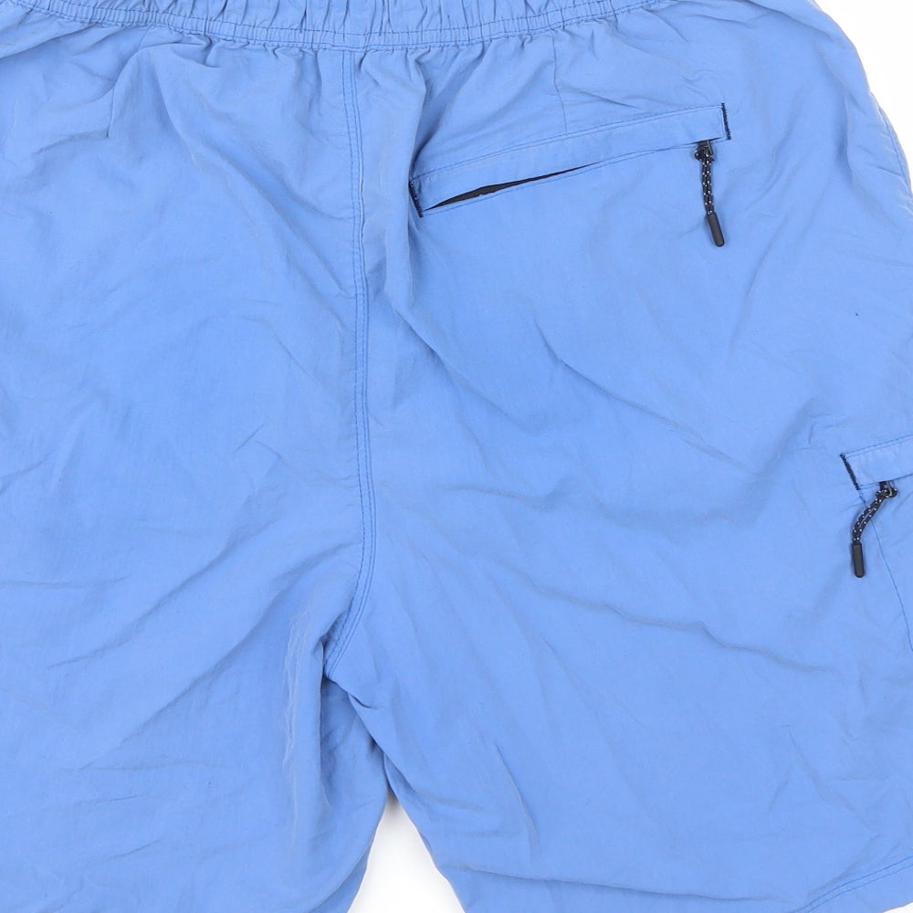 NEXT Mens Blue Polyester Sweat Shorts Size M L8 in Regular Drawstring - Swim Shorts