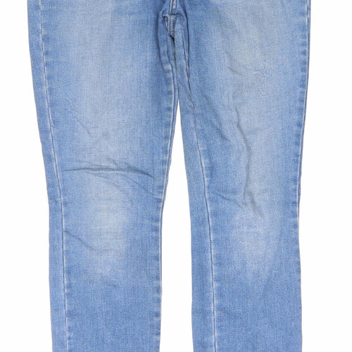 TU Womens Blue Cotton Skinny Jeans Size 12 L29 in Regular Zip