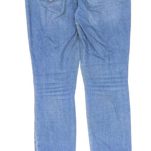 TU Womens Blue Cotton Skinny Jeans Size 12 L29 in Regular Zip