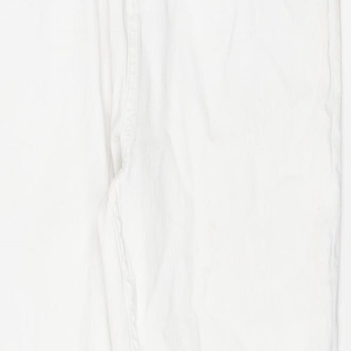 Marks and Spencer Womens White Cotton Skinny Jeans Size 14 L26 in Regular Zip
