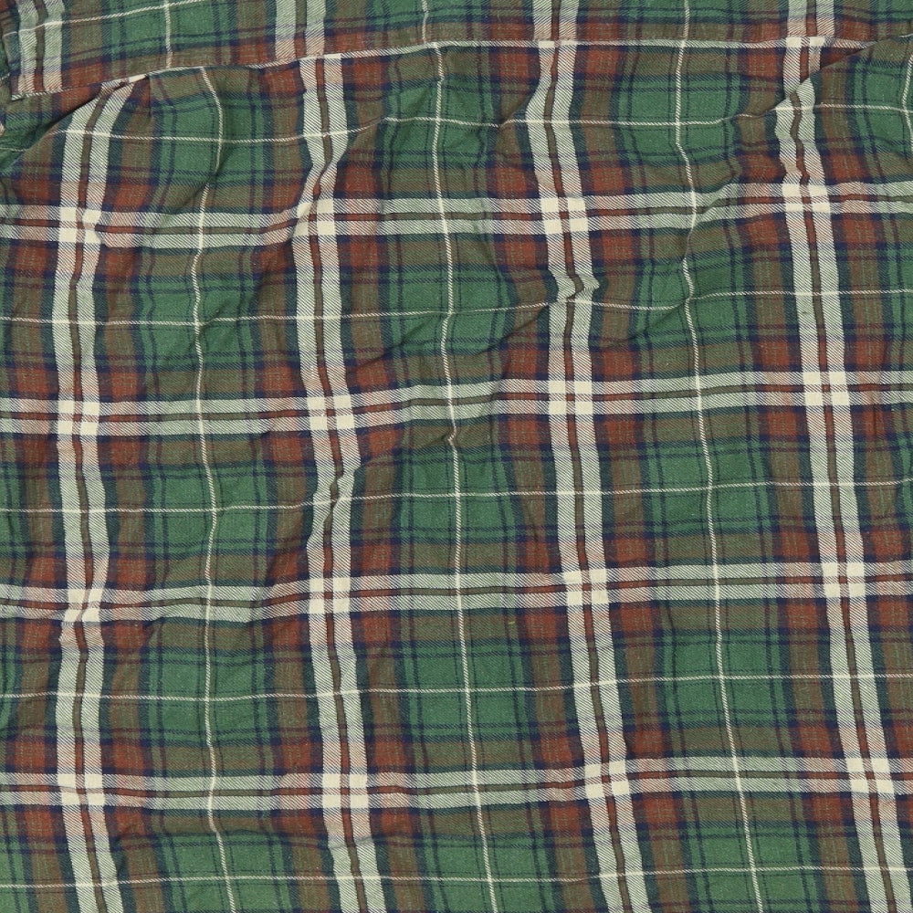 Champion Mens Green Plaid Cotton Button-Up Size 2XL Collared Button