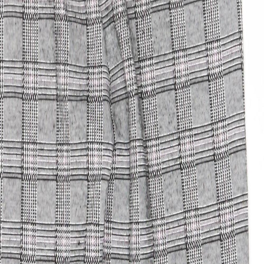 Primark Girls Grey Plaid Polyester Chino Trousers Size 10-11 Years Regular Drawstring