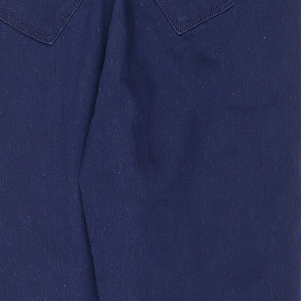 Matalan Womens Blue Cotton Jegging Trousers Size 16 L25 in Regular Drawstring