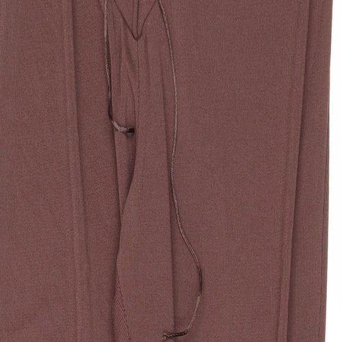 PRETTYLITTLETHING Womens Brown Polyester Trousers Size 16 L29 in Regular Lace Up