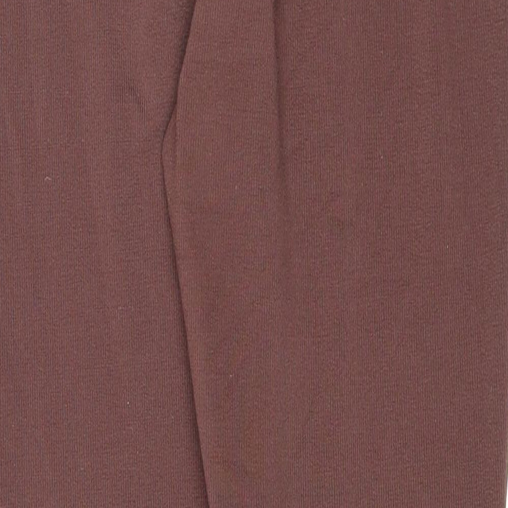 PRETTYLITTLETHING Womens Brown Polyester Trousers Size 16 L29 in Regular Lace Up