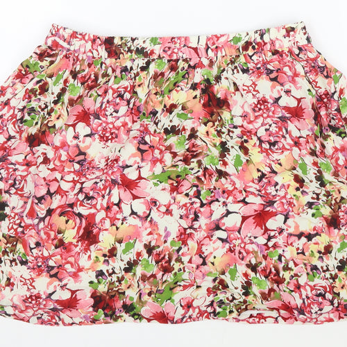 Spirit Womens Pink Floral Viscose Flare Skirt Size 14