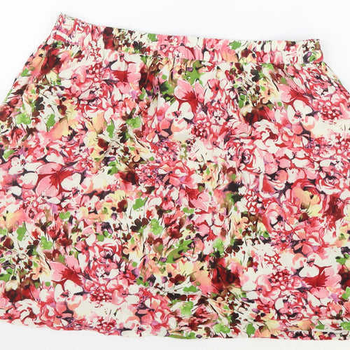 Spirit Womens Pink Floral Viscose Flare Skirt Size 14