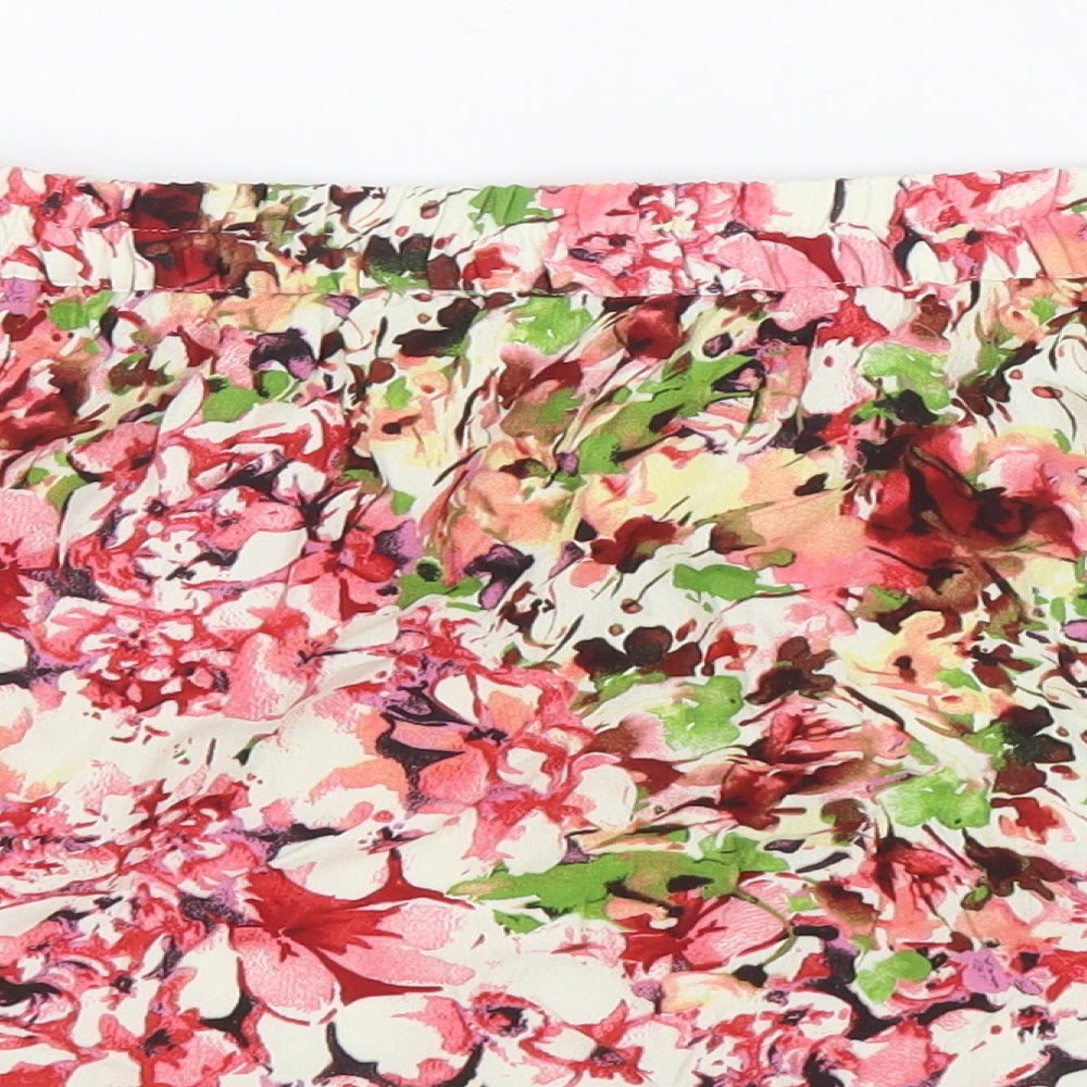 Spirit Womens Pink Floral Viscose Flare Skirt Size 14