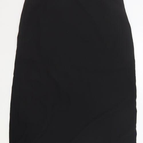 Nasty Gal Womens Black Polyester Straight & Pencil Skirt Size 10 Zip - Slit bottom of dress on back.