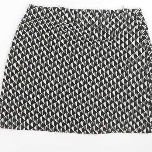 New Look Womens Blue Geometric Polyester Straight & Pencil Skirt Size 8 - Thick Skirt