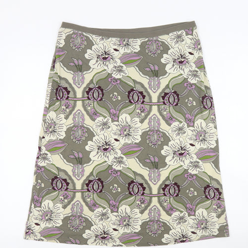 H&M Womens Multicoloured Floral Rayon A-Line Skirt Size L